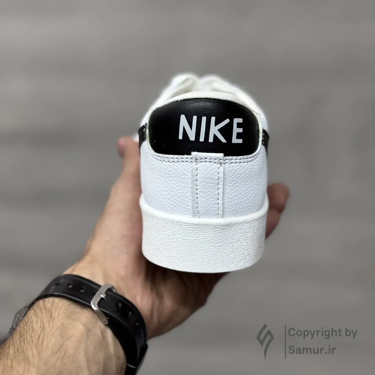 گالری تصاویر کتونی نایک بلیزر سفید مشکی ساق کوتاه